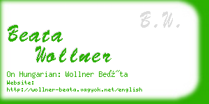 beata wollner business card